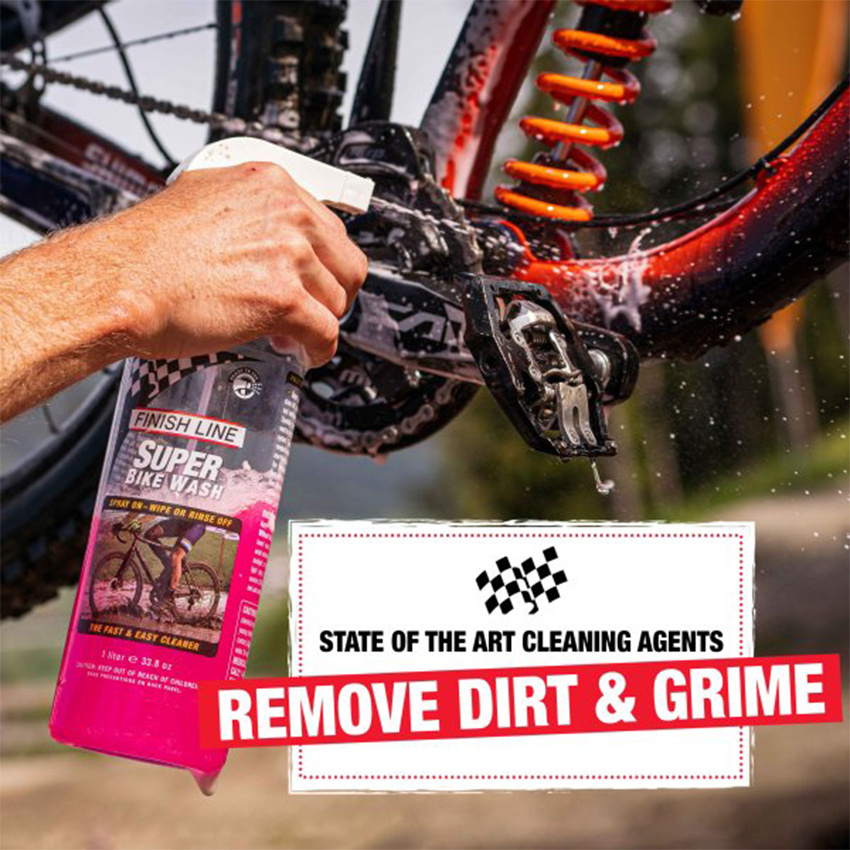 Dung Dịch Vệ Sinh Dầu Mỡ Sinh Học Cho Xe Đạp 1000ml Dạng Xịt FINISH LINE Super Bike Wash Spray Bottle