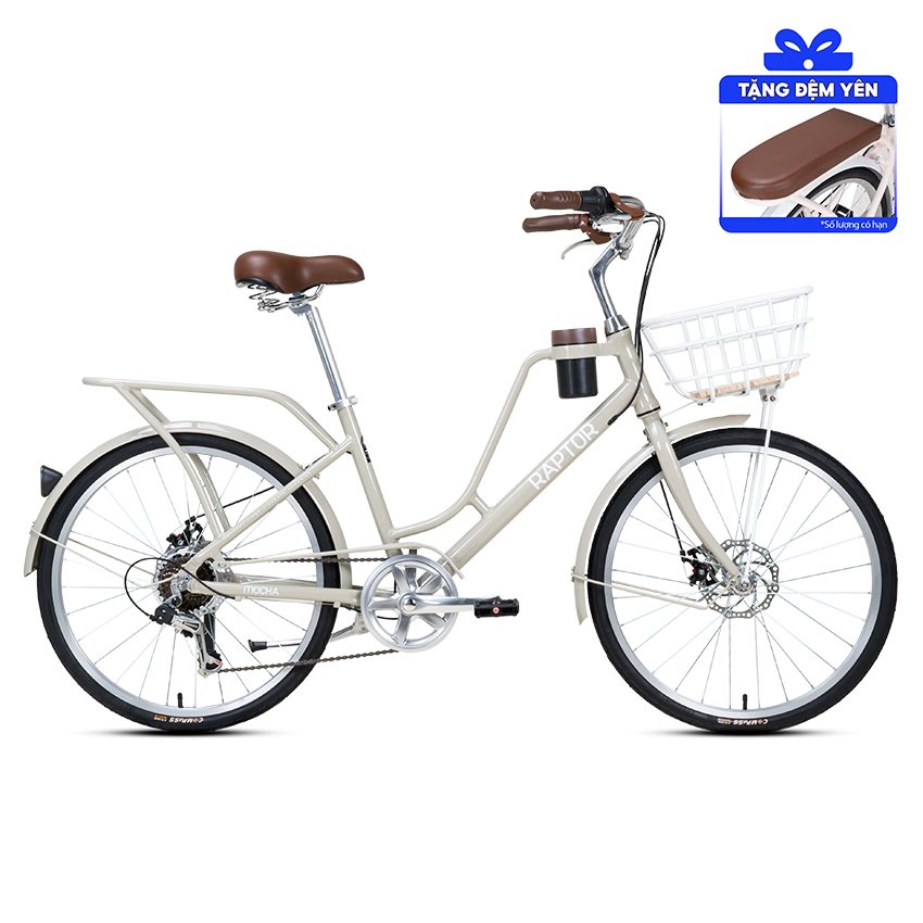 Xe Đạp Đường Phố Touring RAPTOR Mocha 1B - Bánh 24 Inches