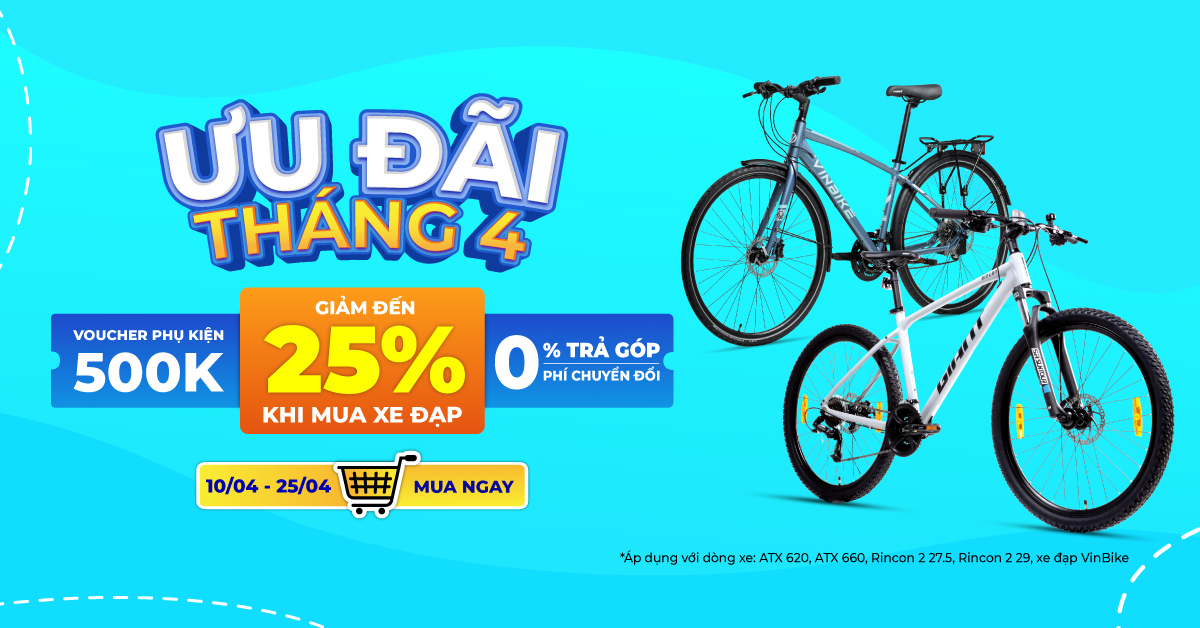 Chào tháng 4 với ưu đãi lên đến 25% khi mua xe đạp