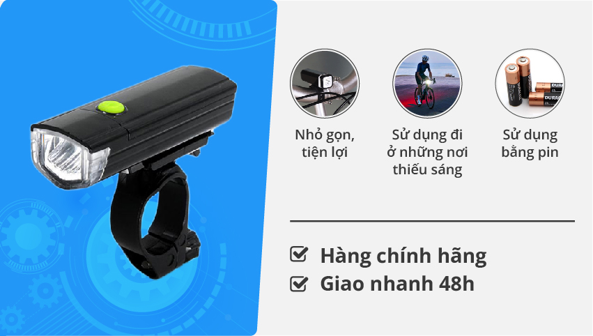 Đèn Trước Xe Đạp Pin AAA 60 Lumen BOSHING BS04 Bicycle Front Light