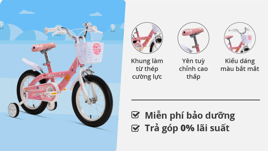 Xe Đạp Trẻ Em Youth MAX BIKE Mikki 14 - Bánh 14 Inches