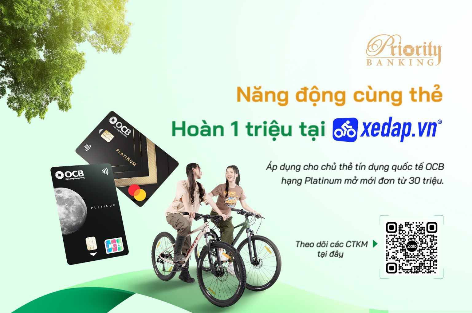 Tặng ưu đãi 1 triệu khi mua sắm tại Xedap.vn cùng OCB