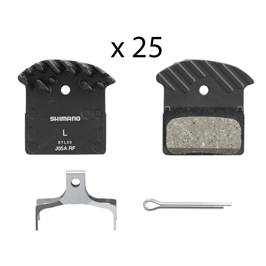  Gôm Thắng Đĩa Xe Đạp SHIMANO J05A-RF Resin Pad W/ Fin (J05A-RF) – 25 Cặp, Pad Spring, W/Split  Pin, In Semi-Bulk Combo Disc Brake Pad