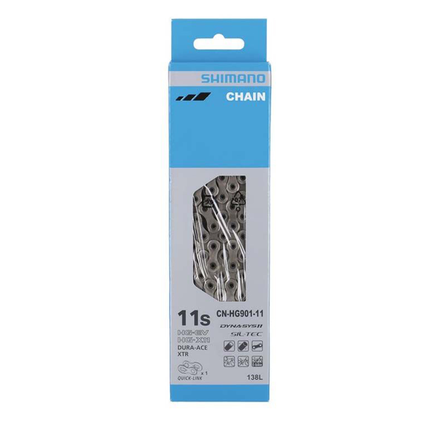  Xích Xe Đạp SHIMANO CN-HG901-11 138 Links For 11-Speed (Road/MTB/E-Bike Compatible), 138Links (W/Quick-Link, SM-CN900-11) Bicycle Chain